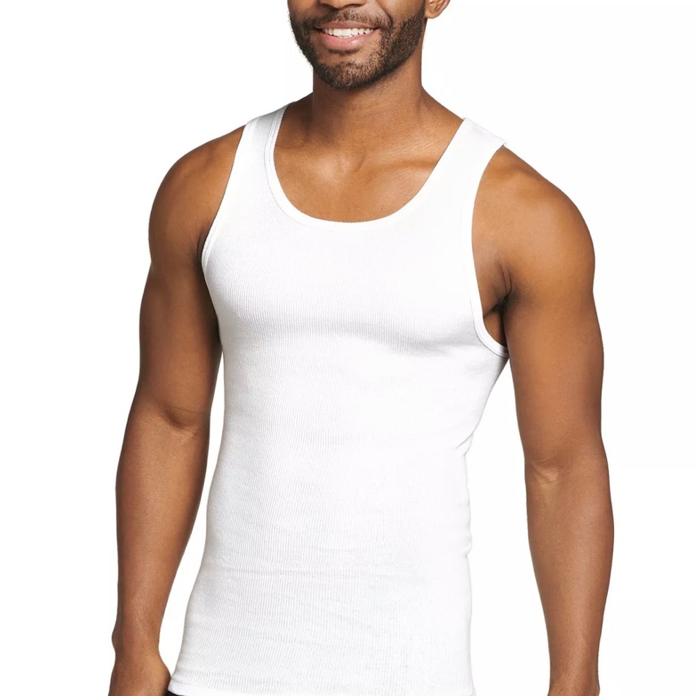 Men white undershirts - size small (lot: total of 4 of them)